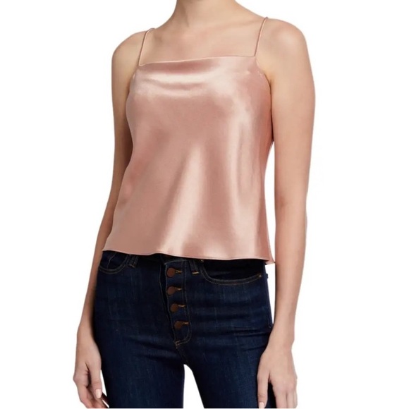 NWT Alice + Olivia Harmon Draped Satin Camisole Cami Tank Top Rose Pink Size XS - Picture 6 of 10